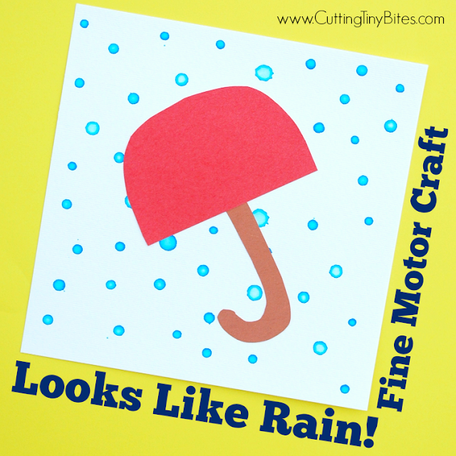 EASY kids craft to develop fine motor skills by using an eye-dropper to make rain drops. Fun for toddlers or preschoolers!