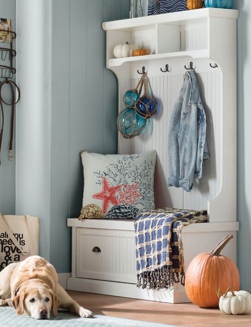 Simple Storage Solution White Hall Trees for Coastal Style Entry