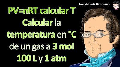 Tres moles deun gas perfecto ocupan 100 litros a 1 atmósfera. ¿Cuál es su temperatura engrados celcius?