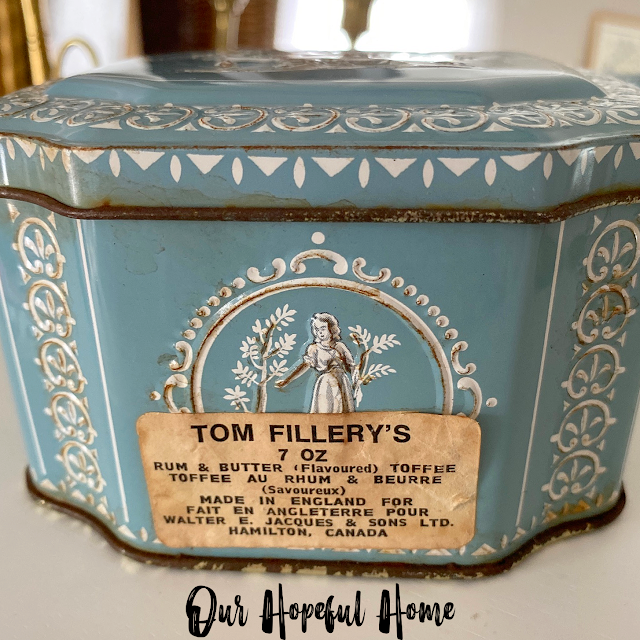 Tom Fillery rum & butter flavored toffee tin can