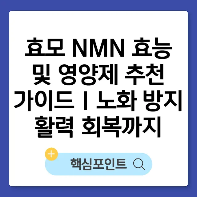 효모 NMN 효능 및 영양제 추천 가이드｜노화 방지와 활력 회복까지 썸네일