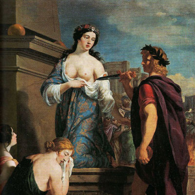 Il dipinto "Il sacrificio di Polissena" è di Nicolas Prévost (1604-1670)