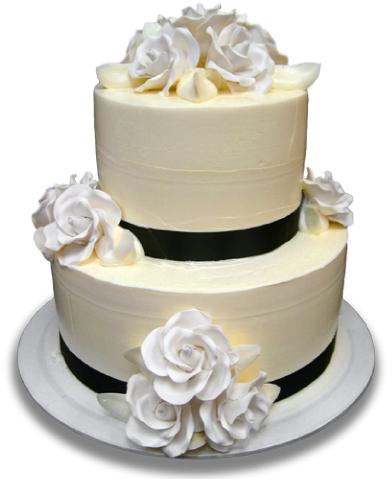 2 Tier Wedding Cake Sample w Monogram Cupcakes