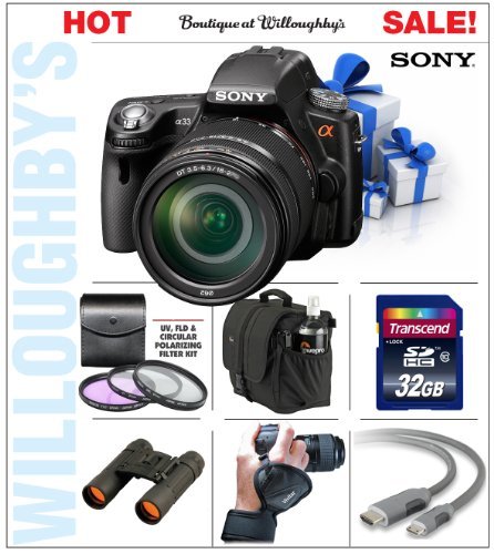 Sony DSLR-SLT-A33V 14.2MP MP Digital SLR with Translucent Mirror Technology and 3D Sweep Panorama Combined with SAL-18250 DT 18-250mm f/3.5-6.3 Autofocus Lens (SAL18250) + 8GB Flash Memory Starter Pack #1