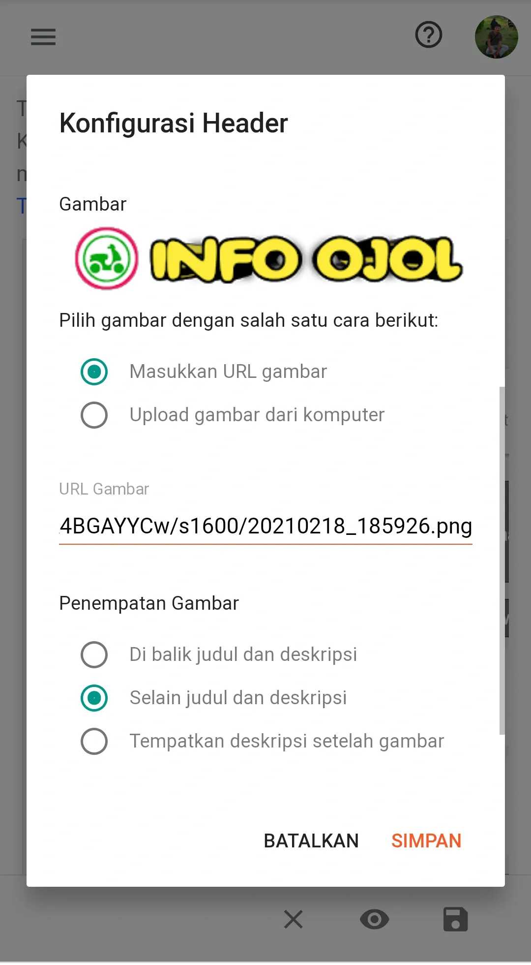 Cara memasukkan logo ke dalam blog