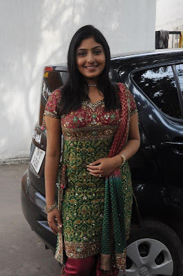 Actress Monika Cute in Green Chudithar Photos