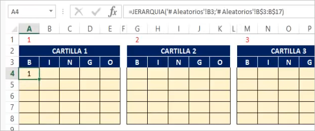 como hacer un bingo y cartones en excel