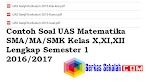 Contoh Soal Uas Matematika Sma/Ma/Smk Kelas X,Xi,Xii Lengkap Semester 1
2018/2019