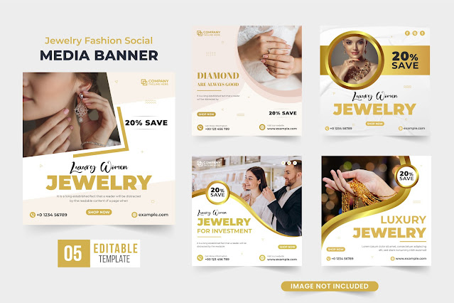 Ornaments store promotion template set free download