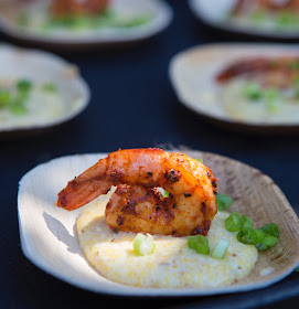 A tasting of my Blackened Shrimp with Corn Grits at the James Beard Foundation's Taste of American event.