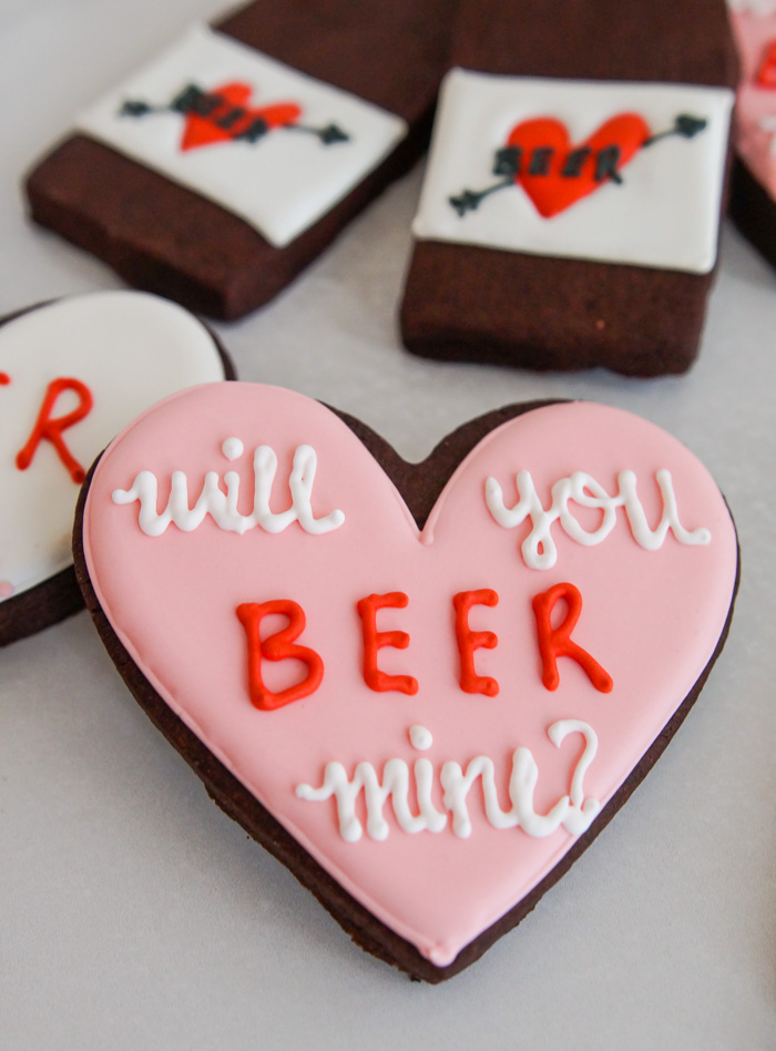 will you BEER mine? Valentine cookie decorating tutorial