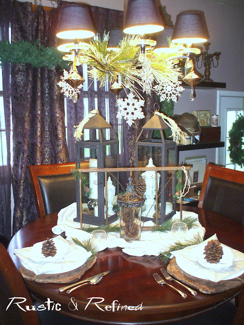 Rustic christmas tablescape 