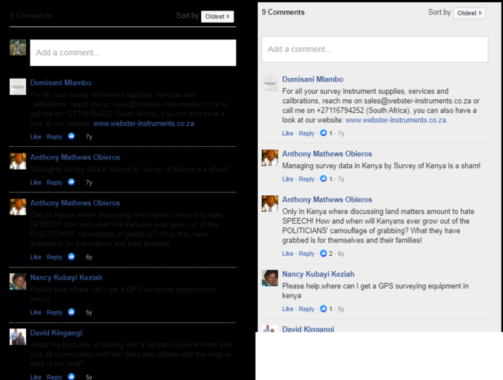 How to change background color of Facebook comments for Dark Themes