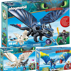 Playmobil Dragons 3 Krokmou et Harold avec bébé dragon  Furie Éclair et bébé dragon avec les enfants - Astrid et Tempête