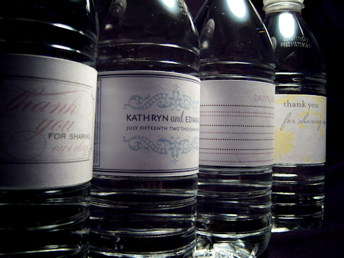 water bottle labels. Diy Water Bottle Labels. water