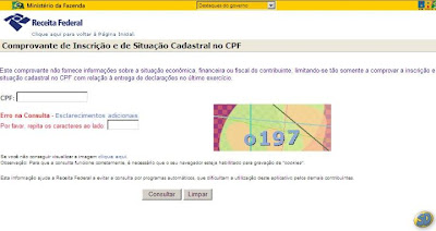 COMPROVANTE DE SITUAÇÃO CADASTRAL NO CPF