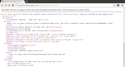 Yahoo! Weather RSS Feed