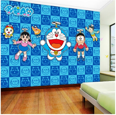 Gambar Wallpaper Dinding Kamar Tidur Anak Doraemon Murah