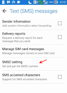 memperbaiki smsc setting pada hp android