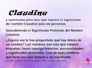 significado del nombre Claudine