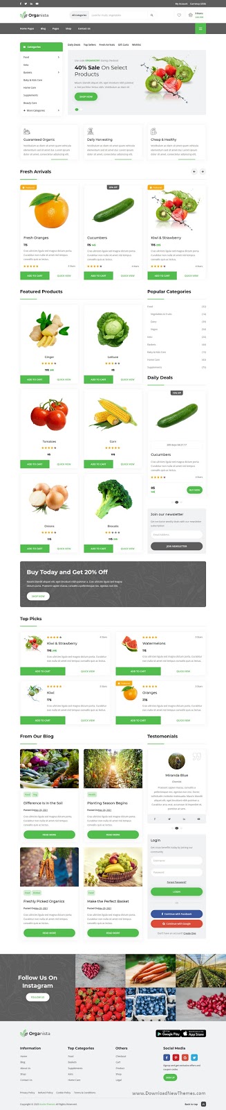 Download Organic Store Template 