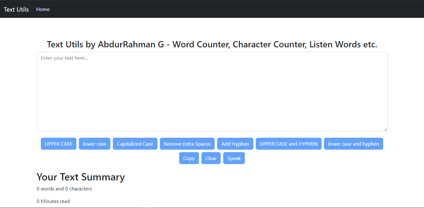 Text Utils by AbdurRahman G - Word Counter, Character Counter, Listen Words etc.