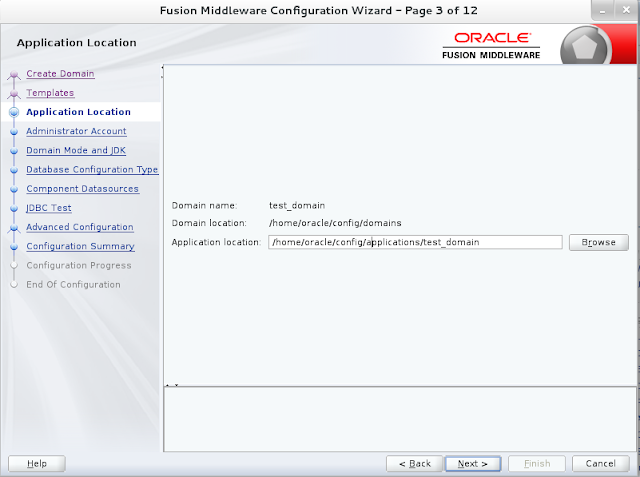 Weblogic domain creation step 3