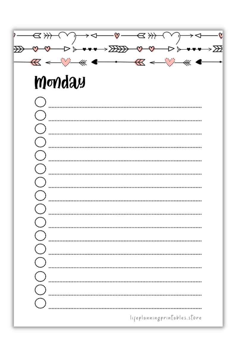 Monday Checklist Pdf to boost your productivity