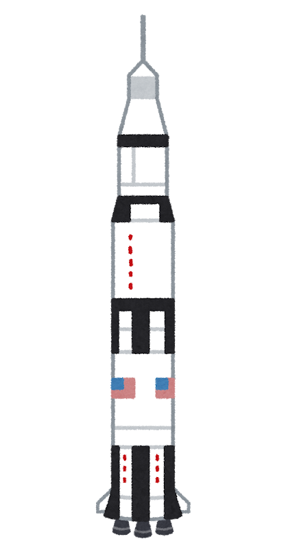 無料イラスト かわいいフリー素材集 サターンv型ロケットのイラスト