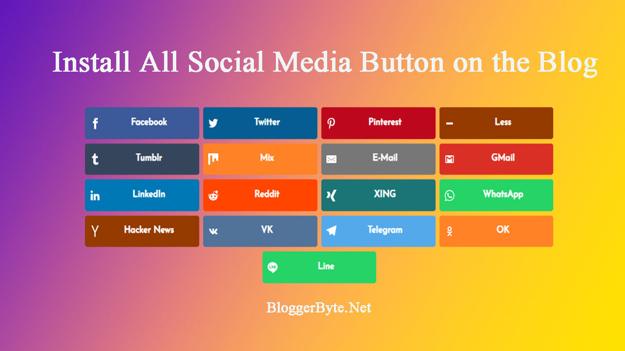How to Install the All Social Media Share Button on the Blog
