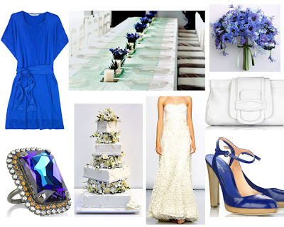 Table Setting from Instyle Weddings Blue Bouquet from Martha Stewart 