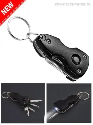 6-in-1 Mini Toolkit Keyring with LED