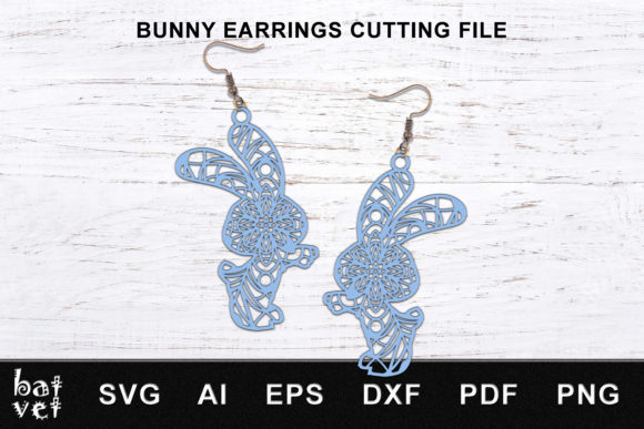 Crella Bunny Earrings 3D SVG File for Cricut Compatible with Cameo Silhouette Studio, Cricut and other cutting machines for any crafting projects.