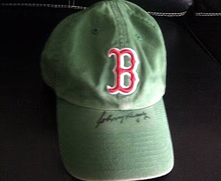 Johnny Pesky Autographed Green Baseball Cap