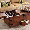 Trunk Coffee Tables / Aberdeen Vintage Trunk Design Coffee Table - The segmented tabletop slides apart to.