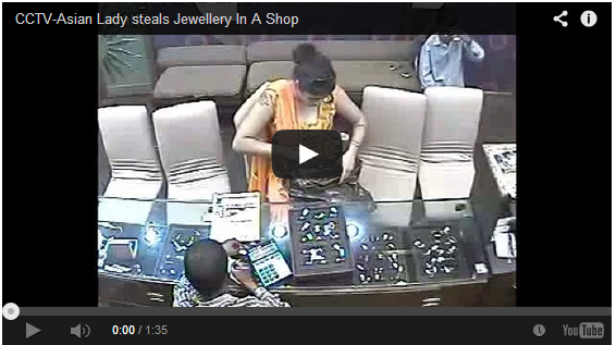 CCTV Live - Indian Girl steals Jewellery In A Shop 
