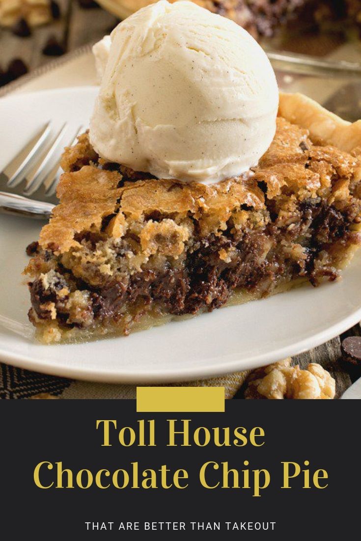 Toll House Chocolate Chip Pie - All of the classic flavors of Toll House Chocolate Chip Cookies in a warm, dense, fudgy cookie pie! So good!