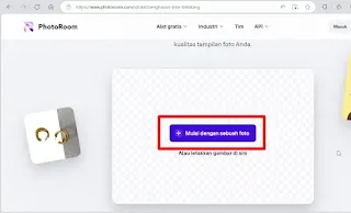 menghilangkan Background foto melalui photoroom.com