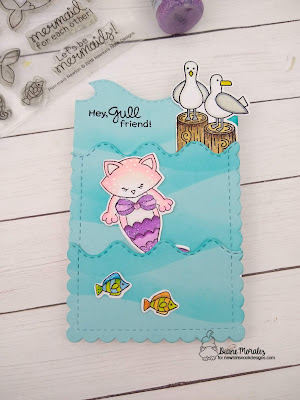 A card by Diane Morales Featuring the Slimline Frames and Portholes Die Set by Newton's Nook Designs