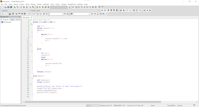 Create pow(m,n) function which return values for negative number.