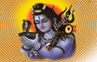 Shiva drinking the lethal poison. 