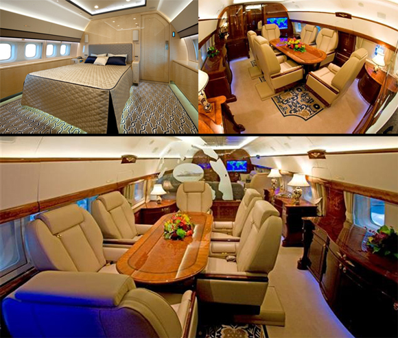 interior del Boeing Business Jet