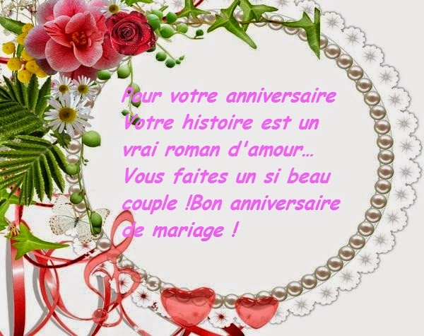 Jolie carte pour l'anniversaire de mariage