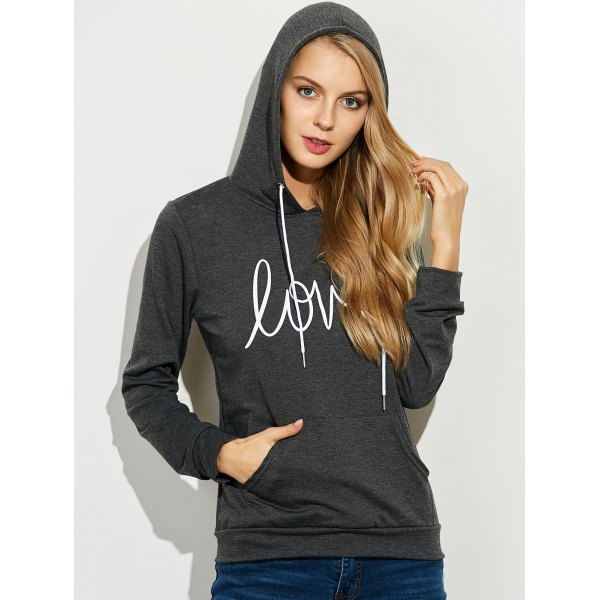  Casual String Printed Hoodie