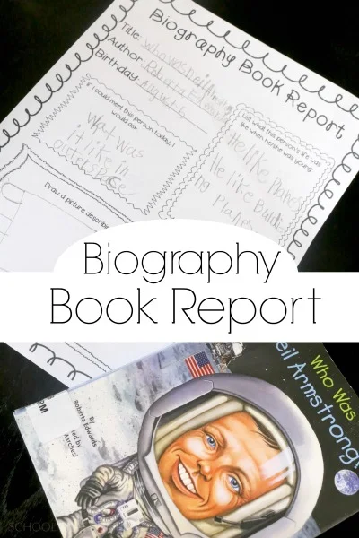 biography book report printable for kids