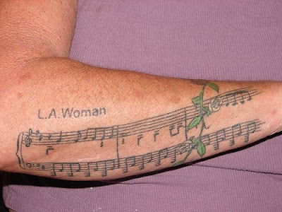 LA Woman sheet music Tattoos Labels free tatto design music tattoos