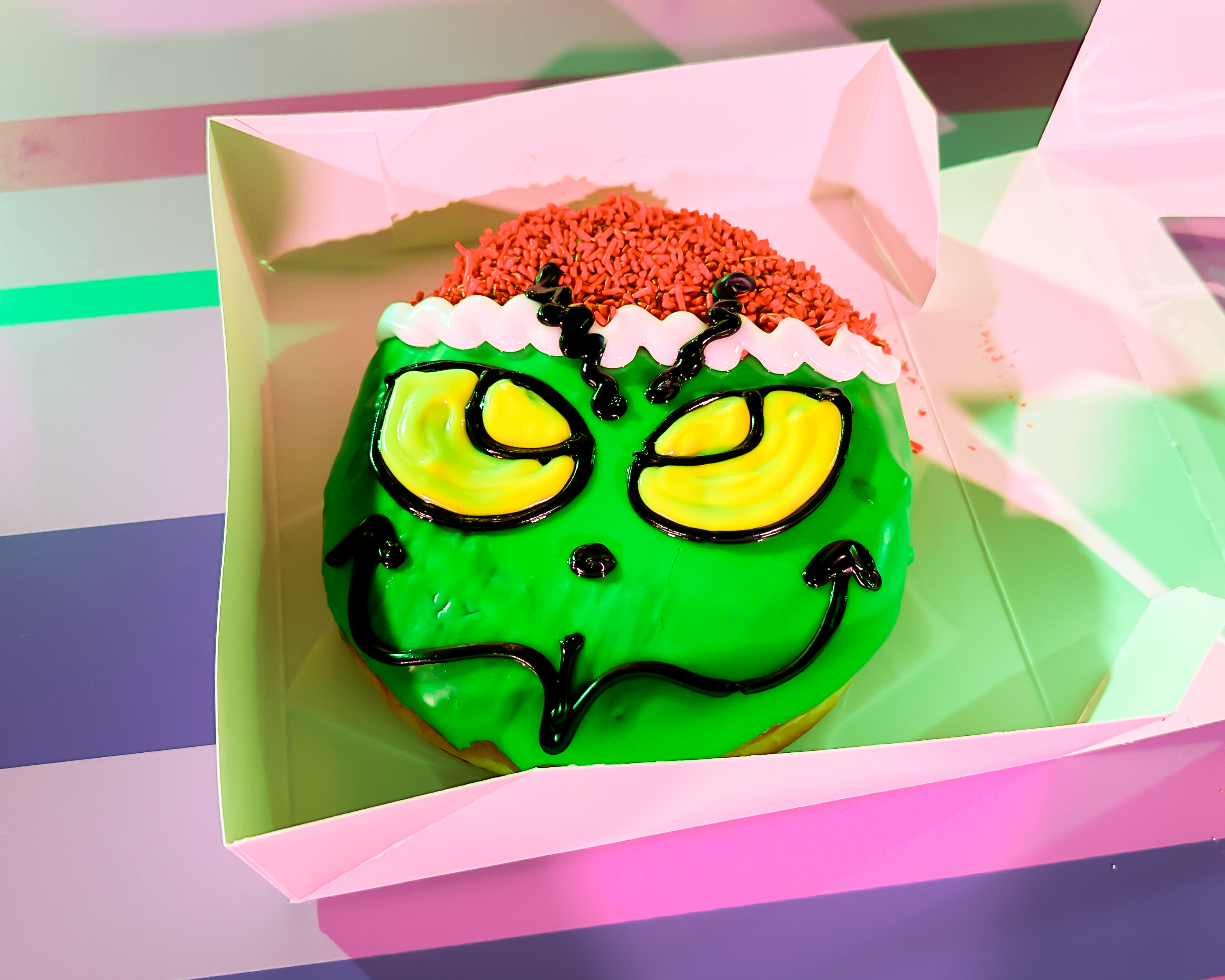 The Giant Grinch Donut at Grinchmas
