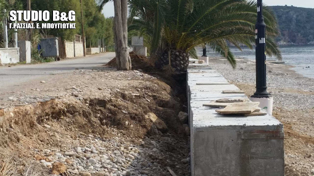 Ξεκίνησε η αποκατάσταση του παραλιακού δρόμου στην Πλάκα Δρεπάνου
