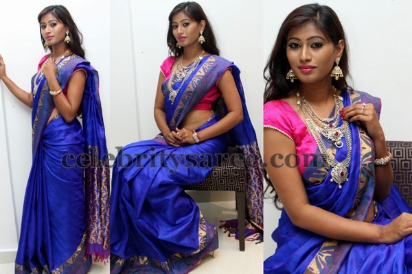 Shanthi Blue Silk Saree