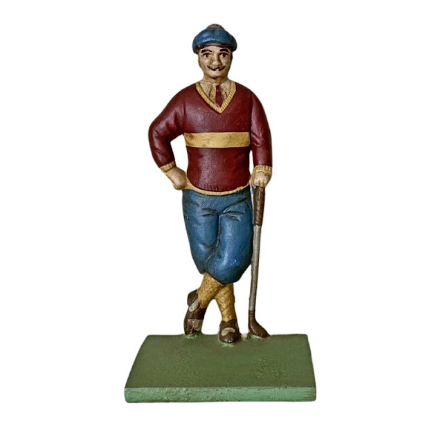 vintage golfer cast iron doorstop